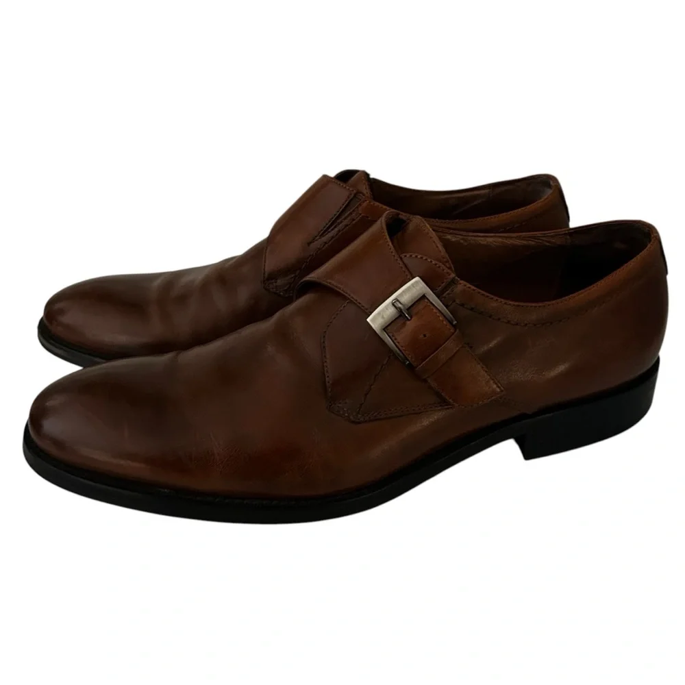Johnston & Murphy Dress Shoe Leather Monk Strap
